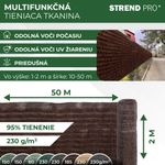 Árnyékoló háló BrownDecor W101, 2x50 m, UV, 230 g/m2, 95% barna