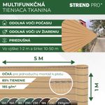 Tkanina tieniaca GoldScreen BE 1x5 m, UV, 185 g/m2, béžová, s okami 50 cm