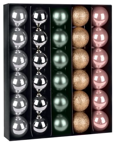 Ball MagicHome, 30 pcs, 5 cm, copper - green, for Christmas tree