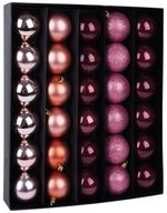 Gömbök MagicHome Karácsony, 30 db, réz - rózsaszín, vegyes, karácsonyfára, 6 cm