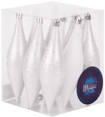 Ball MagicHome, spikes, 9 pcs, 14x4 cm, white - silver, for Christmas tree