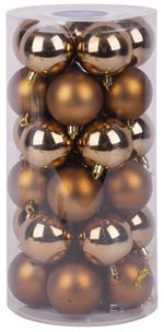 Gömbök MagicHome Karácsony, 30 db, réz, vegyes, karácsonyfára, 6 cm