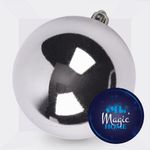 Gömb MagicHome Karácsony, 1 db, ezüst, karácsonyfára, 15 cm
