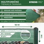 Árnyékoló háló HOBBY.NET, 1x10 m, HDPE, UV, 80 g/m2, 85% zöld