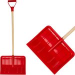 Snow Pusher BOBAS, children's, 285x210x850 mm, PVC, with wooden D-handle, assorted colors