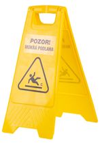 Warning sign, "CAUTION, WET FLOOR", 60x30 cm, with stickers
