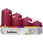Candles Bolsius Pillar Advent, Christmas, burgundy, 48 mm 60/80/100/120 mm, pack of 4 pcs