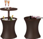 Bar Keter® COOL BAR RATTAN, brown, multifunctional, garden table, round, 490x490x570/820 mm