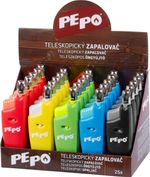 Öngyújtó PE-PO®, teleszkópos, gázos, Sellbox 25 db