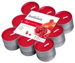 Gyertyák Bolsius Tealight True Scents, mécses, illatos, gránátalma, csomag 18 db