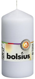 Candle Bolsius Pillar, Christmas, 120/60 mm, white