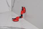 Glass holder Strend Pro CU682, suction, 2-cup, 127 mm, 115x370 mm, adjustable angle