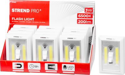 Lámpa Strend Pro Switchlight SL1063, 2xCOB 200 lm, 3xAAA, Sellbox 12db