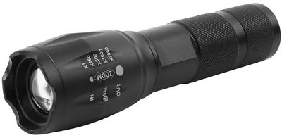 Zseblámpa Strend Pro Flashlight FL001, T6 150 lm, alumínium test, ZOOM, 2200 mAh, power bank, USB tö