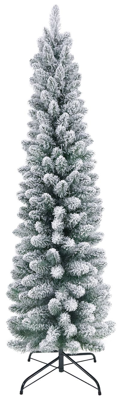 Christmas Tree MagicHome Christmas Claus, flocked fir, metal stand, 180 cm