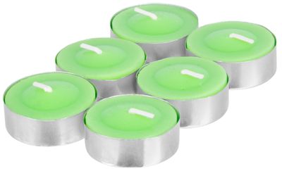 Candle Citronella C-151, tea, green, pack 6 pcs