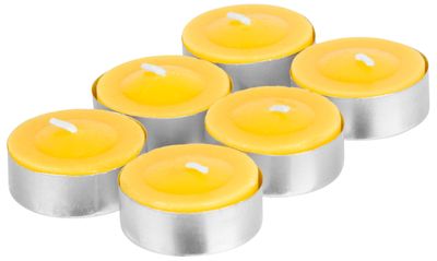Candle Citronella C-151, tea, yellow, pack 6 pcs