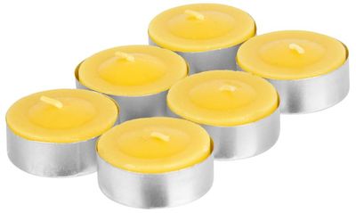 Candle Citronella C-151, repellent, tealight, yellow, pack of 6 pcs