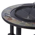 Grill és tűzrakóhely Strend Pro Grill, fém, 4 szék, 3 az 1-ben, 105x75 cm, faszén, kerti