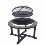 Grill and Fire Pit Strend Pro Grill, metal, 4 chairs, 3 in 1, 105x75 cm, charcoal, garden