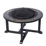 Grill és tűzrakóhely Strend Pro Grill, fém, 4 szék, 3 az 1-ben, 105x75 cm, faszén, kerti