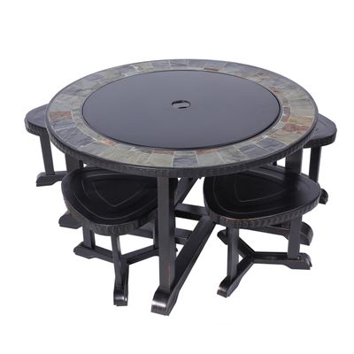Fireplace Strend Pro Grill, metal, 4 chairs, 105 cm