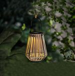 Lámpa Strend Pro Garden, napelemes, LED, függő, rattan, 12x12x24 cm