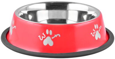 Bowl MagicHome Woof 33 cm, 2000 ml, red, for dog
