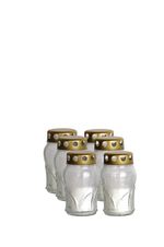 Grave Candle, clear glass, with heart, gold, 16 h, 50 g, 12 cm, for grave