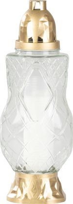 Grave Candle Holder, clear glass, 62 h, 180 g, 36 cm, for grave