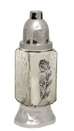 Grave candle holder, clear glass, mix, 28 h, 80 g, 25 cm, for grave