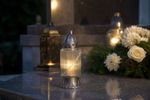 Grave candle holder, glass, decorative, 28 h, 80 g, 25 cm, for grave