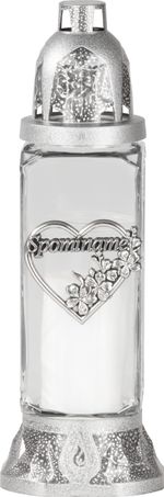Candle Grave, glass, We Remember - heart, 28 h, 80 g, 27 cm, for grave