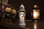 Candle Grave, glass, We Remember - heart, 28 h, 80 g, 27 cm, for grave