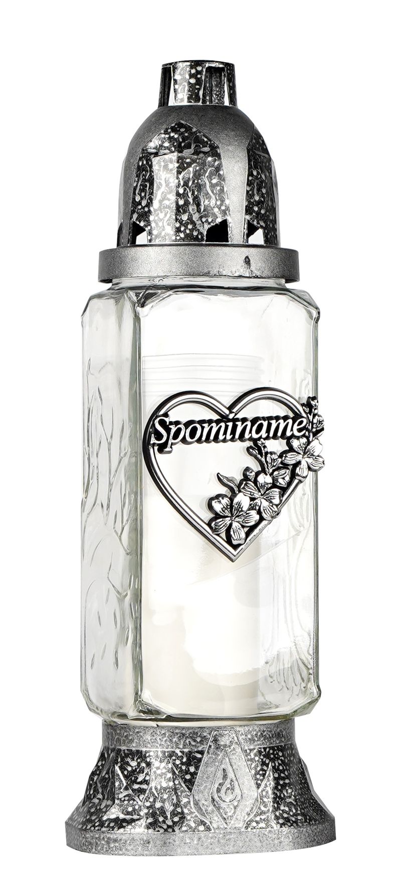 Kahanec Grave, sklo, Spomíname - srdce, 28 h, 80 g, 27 cm, na hrob