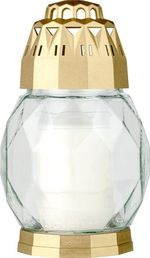 Grave Candle Bolsius 2D Diamond Transparent, gold, for grave, with 24-hour burn time
