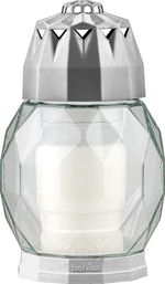 Grave Candle Bolsius 2D Diamond Transparent, silver, for grave, with 24-hour burn time
