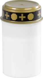 Mécses MagicHome, LED gyertyával, sírra, fehér, 12 cm, (2xAA elemmel együtt)