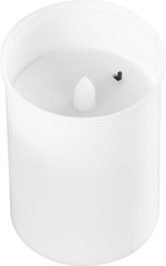 Lantern MagicHome, with LED candle, for grave, white, 12 cm, (2xAA included)