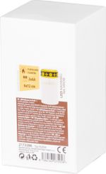 Grave Candle MagicHome TG-10, with LED candle, for grave, white, 12 cm, (2xAA batteries included)