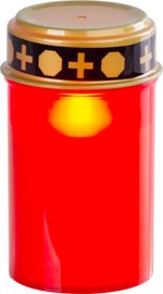 Mécses MagicHome TG-10, LED gyertyával, sírra, piros, 12 cm, (2xAA elemmel)