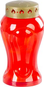 Mécses MagicHome TG-26, LED gyertyával, sírra, piros, 17 cm, (2xAA elemmel)
