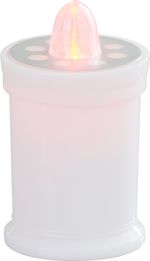 Candle MagicHome TG-18, LED, for grave, white, 11 cm, (2xAA included)