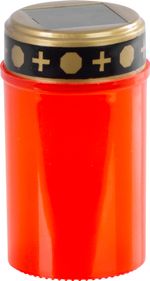 Grave Candle MagicHome TG-62, with LED candle, for grave, red, solar charging