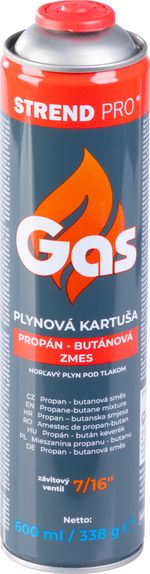 Gázpatron Strend Pro, 600 ml, 338 g, propán-bután, szabványos menet