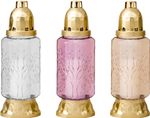 Grave candle, glass, 40 h, 120 g, 31 cm, for grave, color mix
