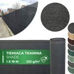 Árnyékoló háló SHADE.NET, 1x10 m, UV, 230 g/m2, 95% antracit