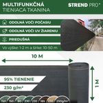 Shading Fabric SHADE.NET, 1x10 m, UV, 230 g/m2, 95% anthracite