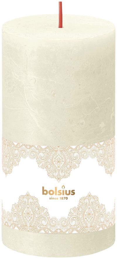 Candle Bolsius Gold lace, cylinder, Christmas, 54 hours, 68x130 mm