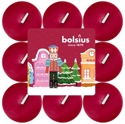 Candle Bolsius Nutcracker, tea, Christmas, get cosy (baked apple + cinnamon), 4 hours, pack 18 pcs